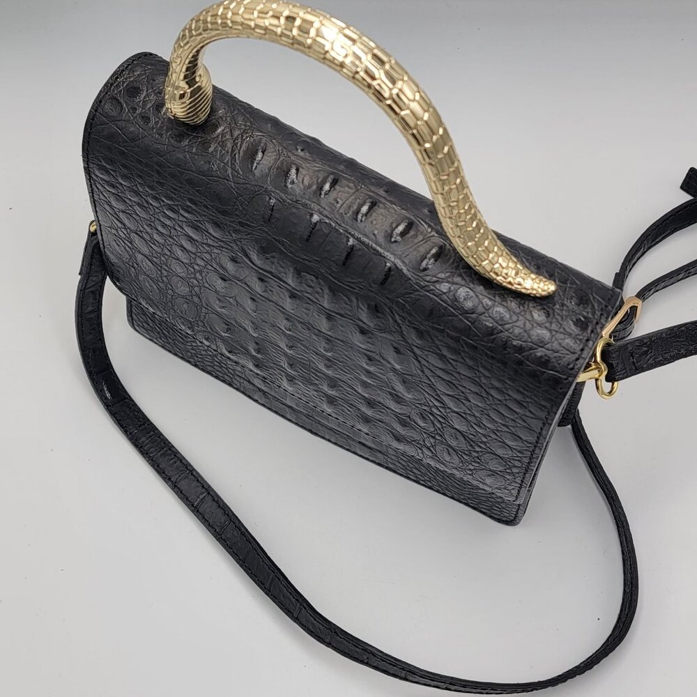 House of Harlow 1960 Leather Crossbody Bag with Snake Handle - Picture 10 of 16